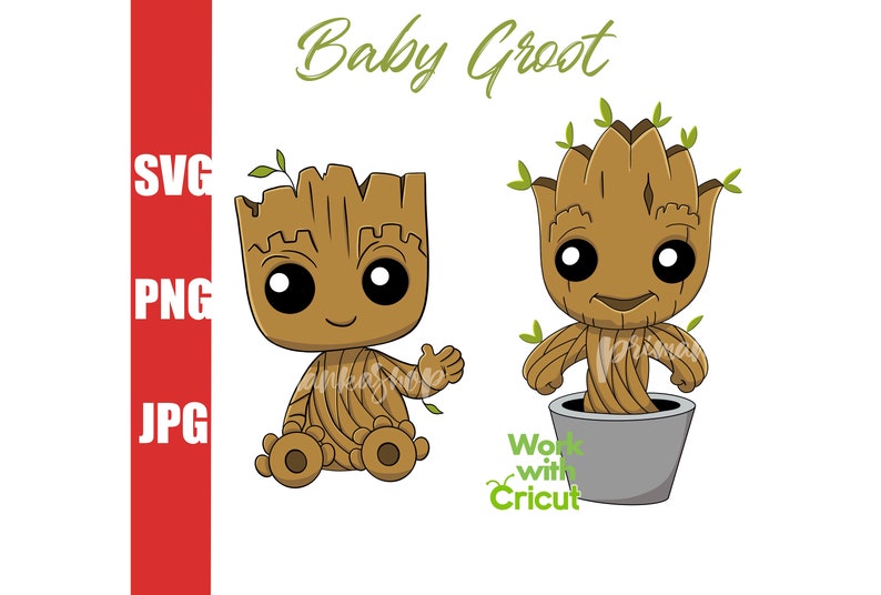 Download 2 SVG Baby Groot I am Groot svg character Marvel Comics | Etsy