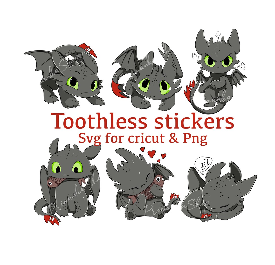 Toothless stickers svg set How to train your dragon svg baby Etsy