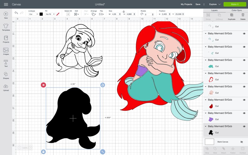 Download Baby Mermaid Ariel Svg cut file Disney Princess svg Little ...