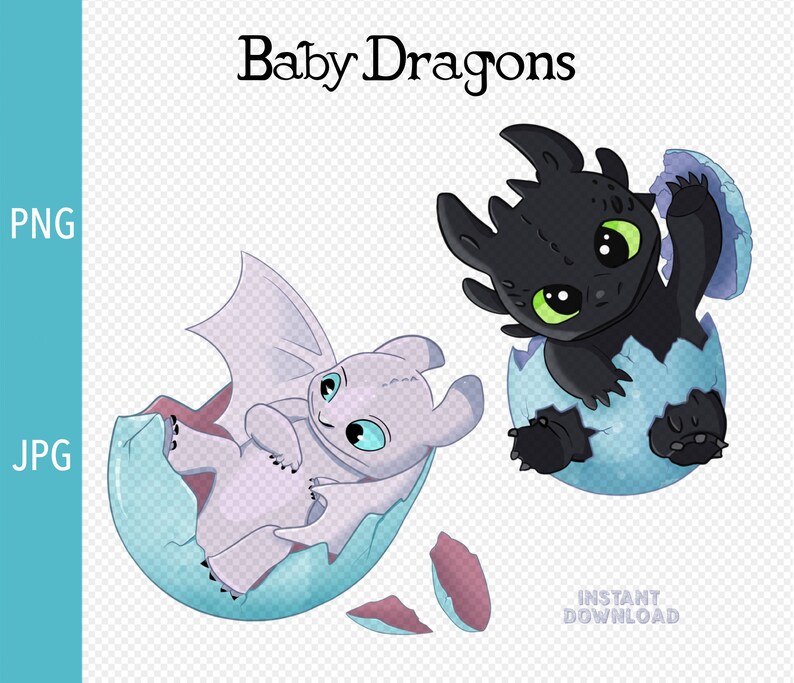 PNG Baby Toothless & Light fury Night fury Easter egg How | Etsy