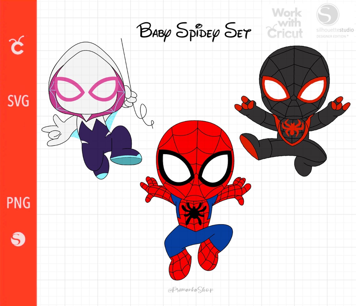 3 Baby Spidey Superhero Svg Cut File Ghost Spider Svg Baby | Etsy