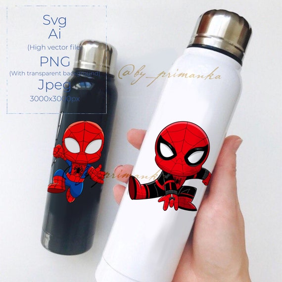 Svg Chibi Spider Man 2 Cartoon Characters Marvel Black Etsy