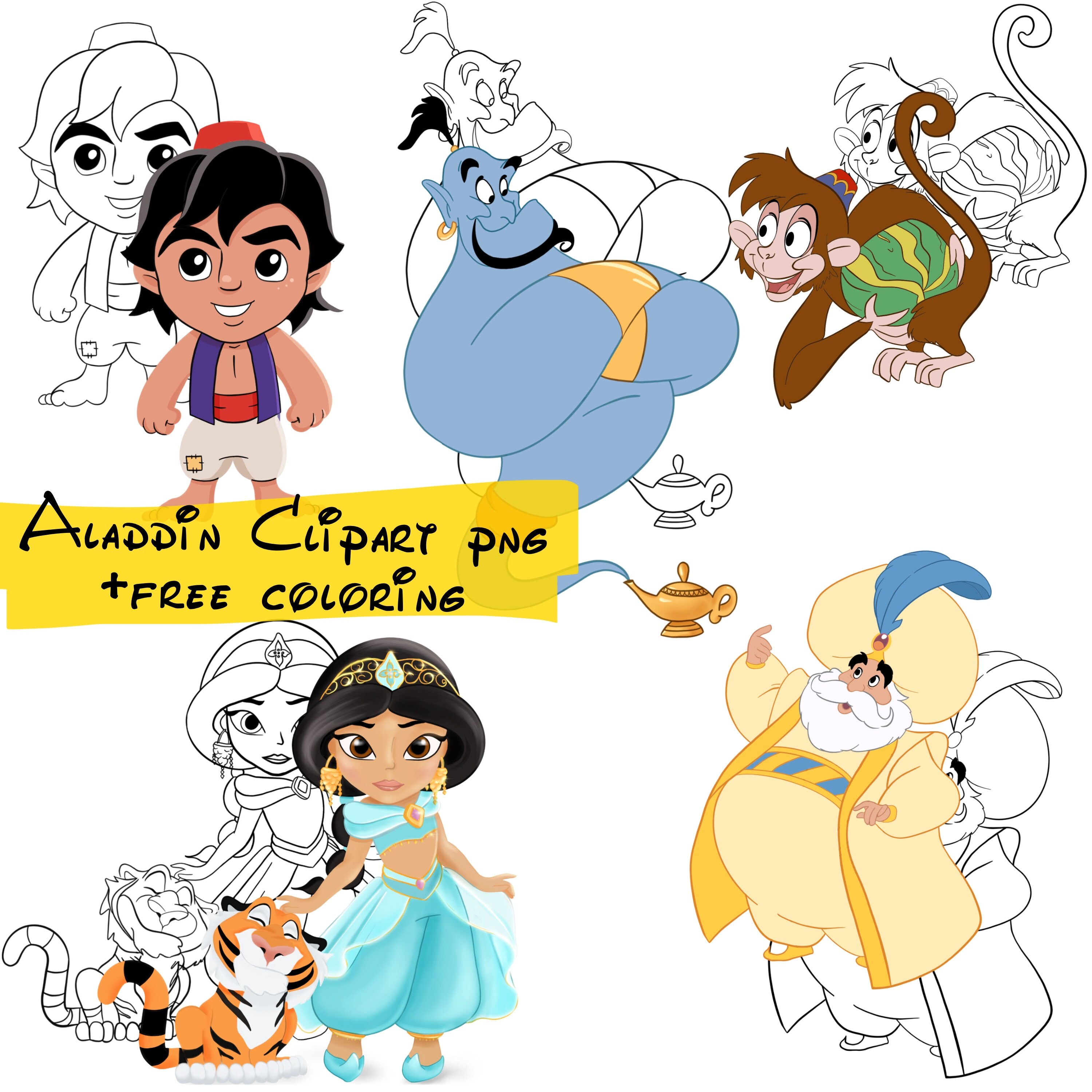 Download Png Aladdin Clipart Princess Jasmine Disney Cartoon Art Etsy