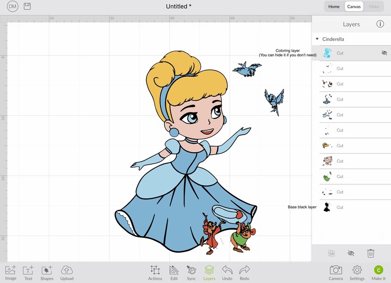 Download Chibi Princess Cinderella Svg layered baby Princess with ...