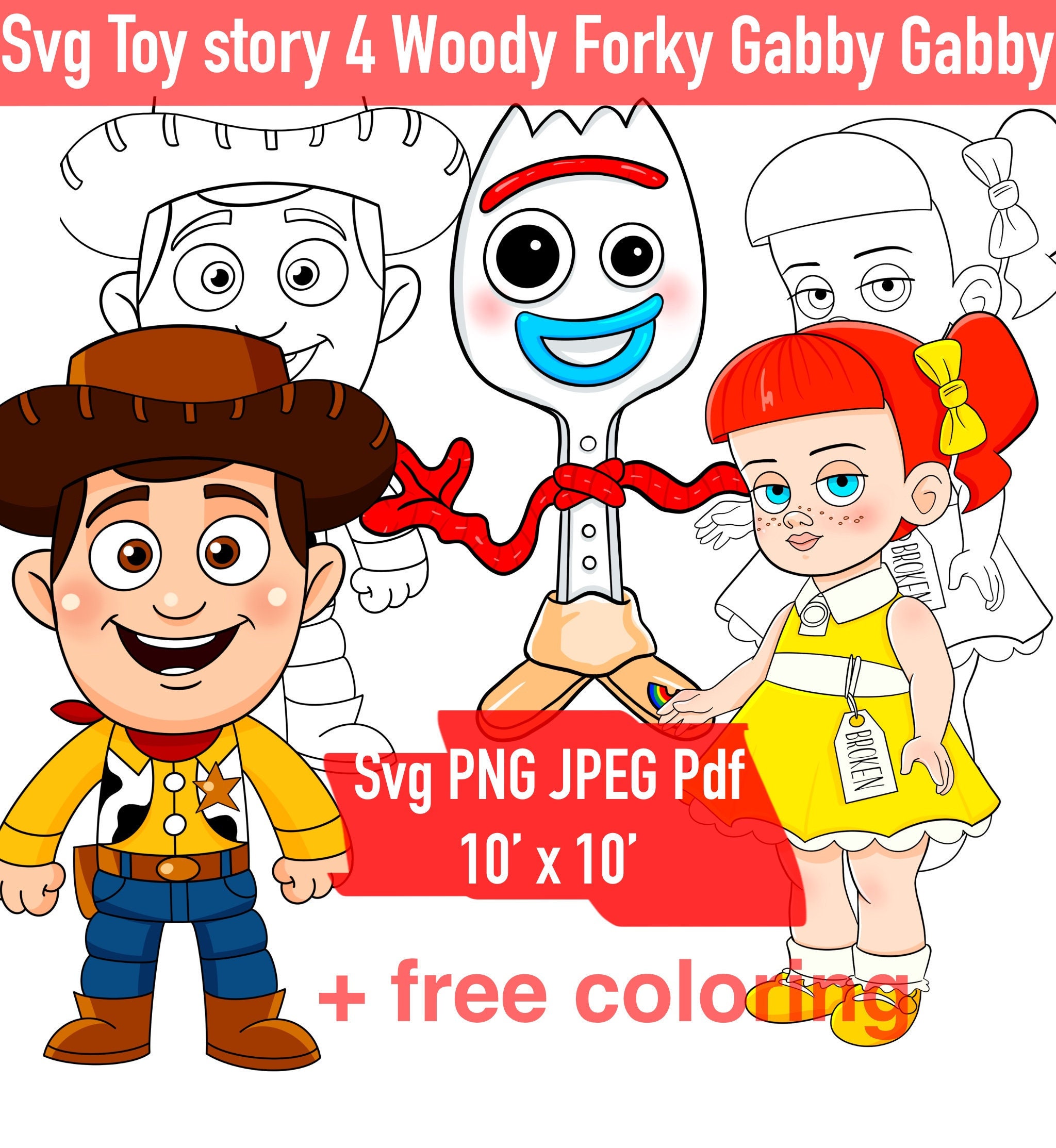 Download Forky Svg Woody Gabby Gabby Toy Story 4 Clipart Cartoon Heroes Etsy