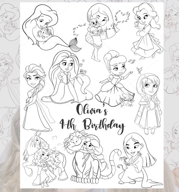 Paginas Para Colorear Personalizadas 10 Hojas Png Princesas Etsy Paginas Para Colorear Personalizadas 10 Hojas Png Princesas Etsy
