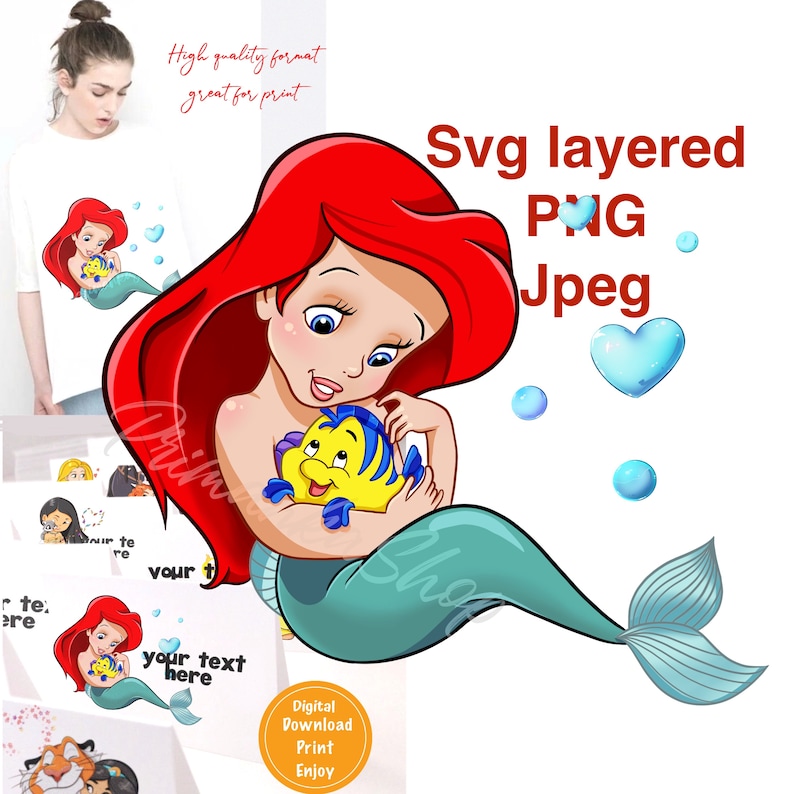 Download Mermaid Svg layered Ariel Disney Princess svg Princess ...