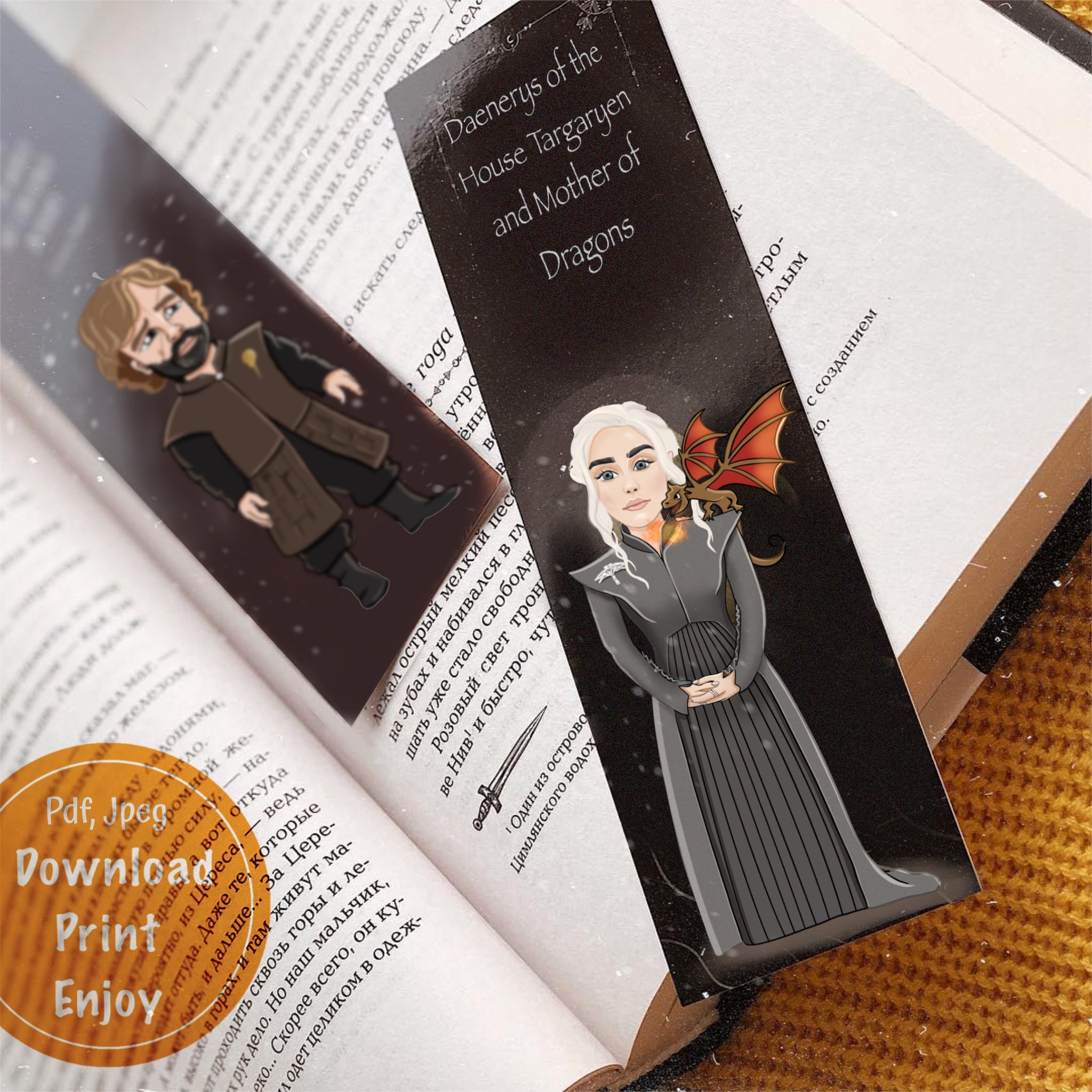 Game of thrones Bookmark Daenerys print bookmark download | Etsy