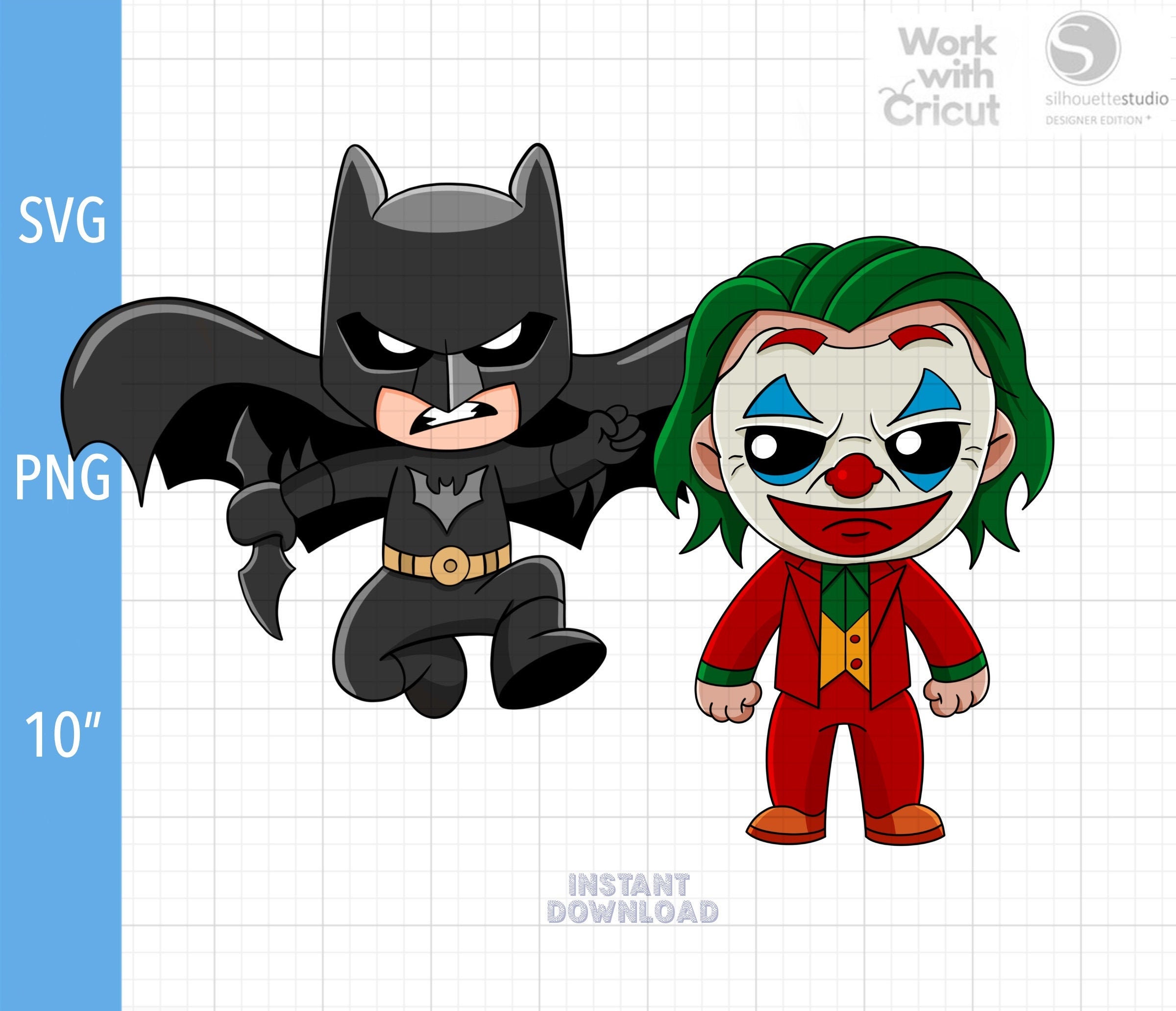 Baby New Joker And Chibi Batman Svg Layered The Joker Movie Etsy Singapore