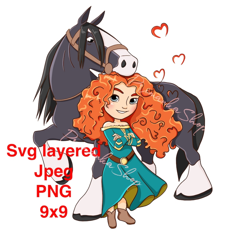 Download Merida Svg layered Baby Princess svg Chibi Princess with ...