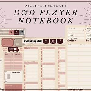 Cuaderno del jugador de D&D (Digital / Canva / PDF)