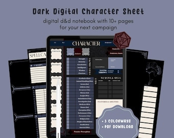 D&D Player Notebook (Canva/PDF/Goodnotes)