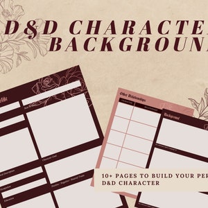 Digital D&D Character Background Template (PDF/Goodnotes/Notability)