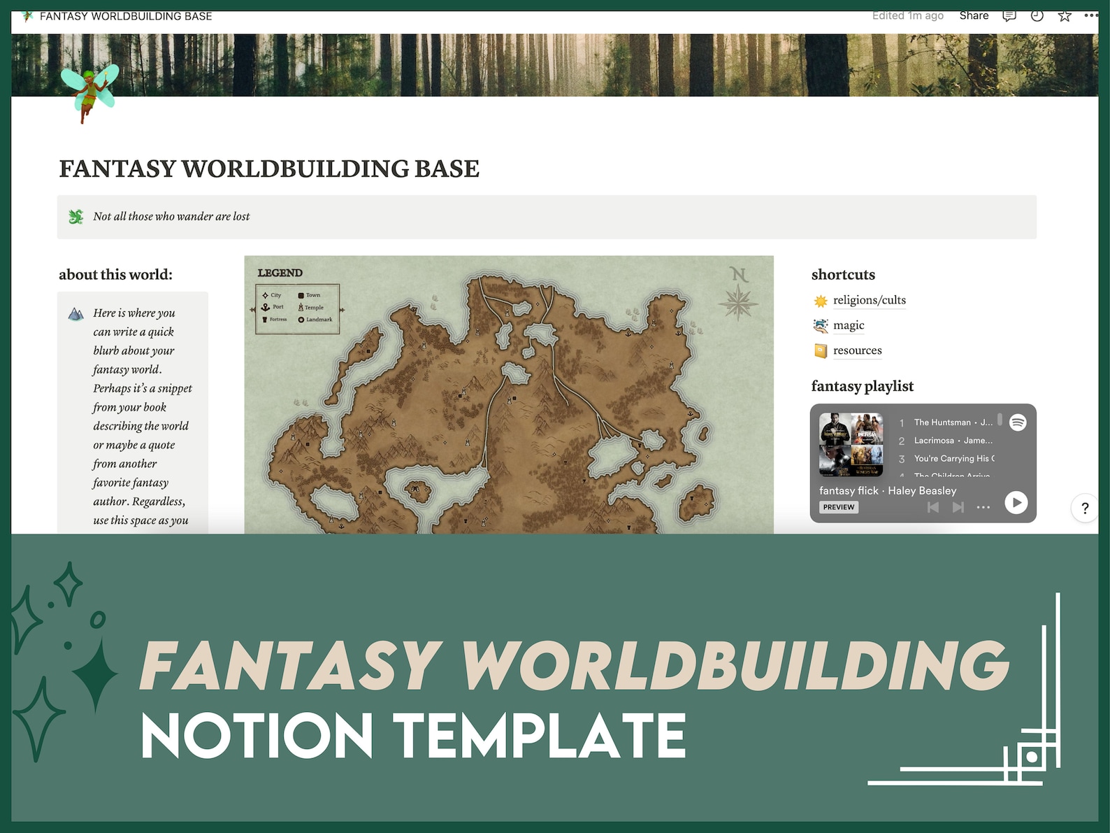 Fantasy Worldbuilding Notion novel/d&d/digital Template Etsy Fantasy Worldbuilding Notion novel/d&d/digital Template Etsy