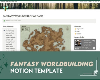 Fantasy Worldbuilding Notion (Novel/D&D/Digital Template)