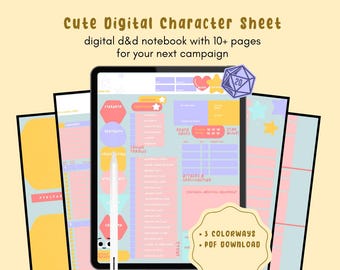 D&D Character Sheet - Digital Notebook - Canva/PDF