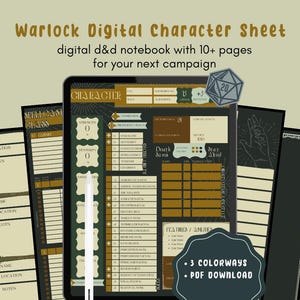 Warlock D&D Player Notebook (Canva/PDF/Goodnotes)