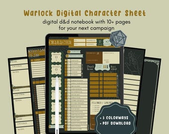 Warlock D&D Player Notebook (Canva/PDF/Goodnotes)