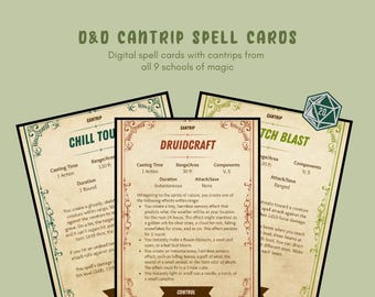 D&D Spell Cards (Cantrips) - Digital Download