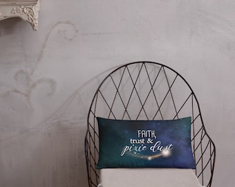 Quote Pillow Faith Trust and Pixie | Etsy Quote Pillow Faith Trust and Pixie | Etsy
