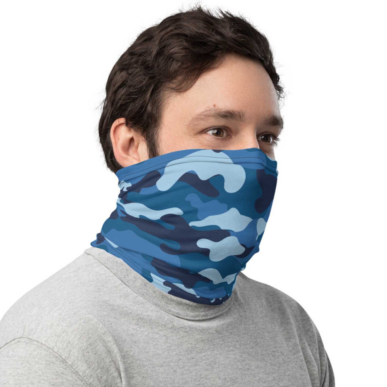 Blue Camo Neck Gaiter Etsy