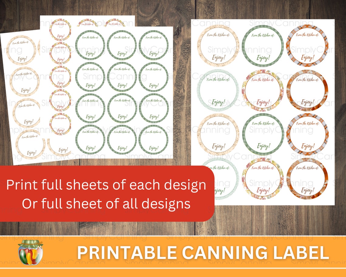 Canning Jar Labels: Variety Borders, Homemade Gift Tags (digital ...