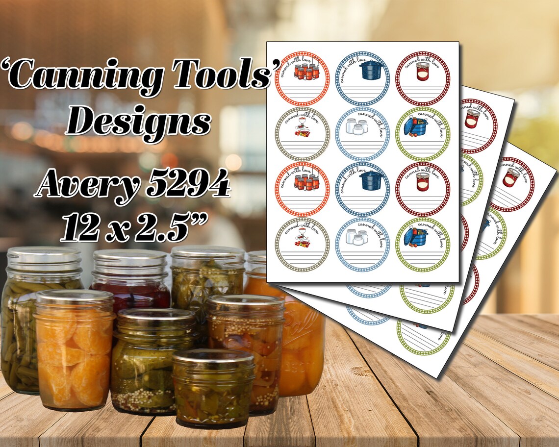 Canning Labels Canning Tools Design Printable Kitchen Jar Etsy