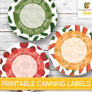 Fruits and Vegetables Design - Canning Labels, Printable Designs, Kitchen Jar Lid Stickers, For Men, Women, and Kids, Perfect Gift Ideas.