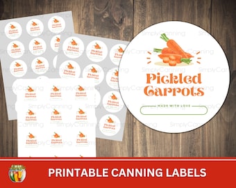 Pickled Carrots Printable Canning Jar Labels (PDF)