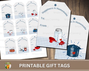 Canning Jar Gift Tags, Homemade Gift Labels (Digital Download)