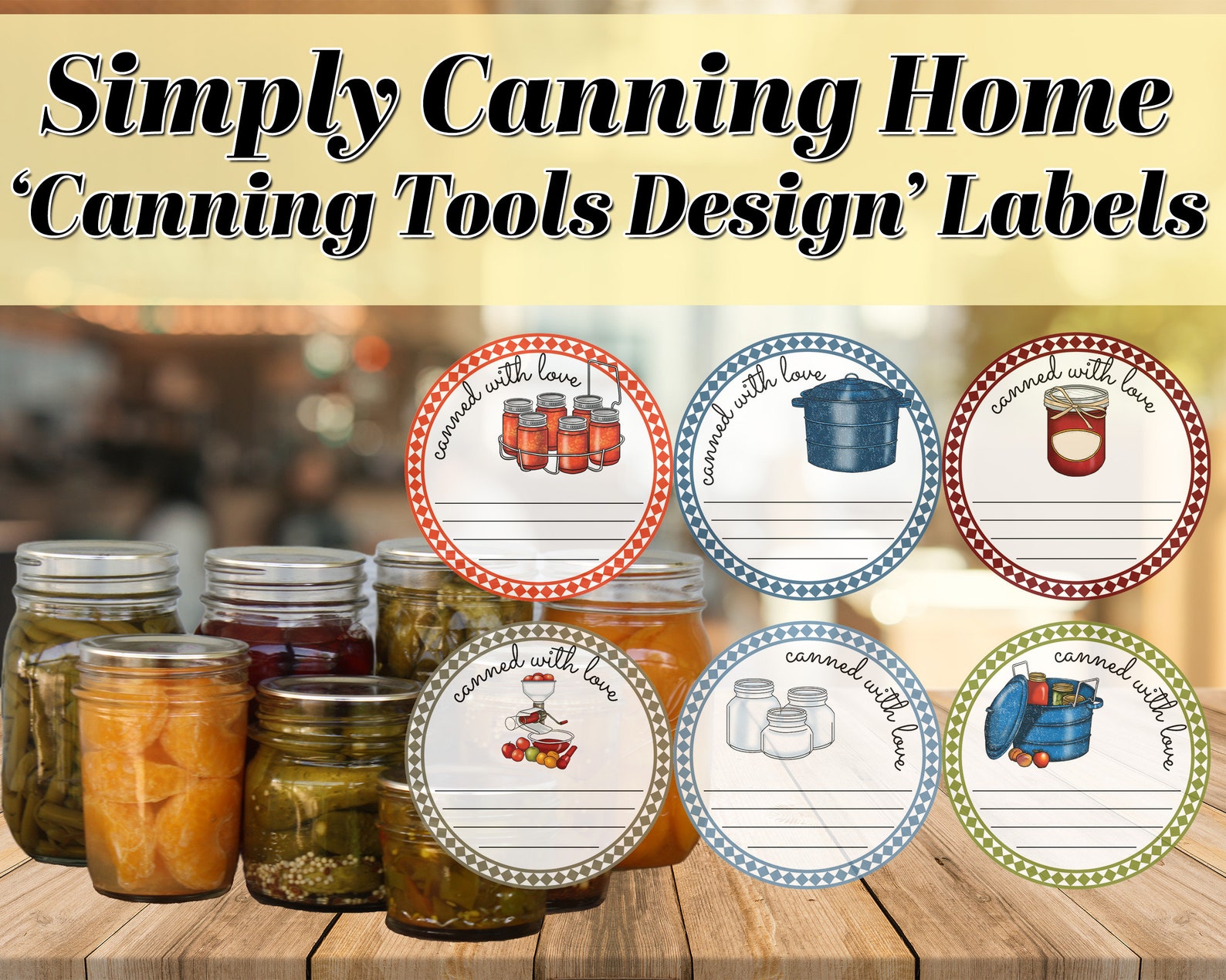 Canning Labels Canning Tools Design Printable Kitchen Jar Etsy