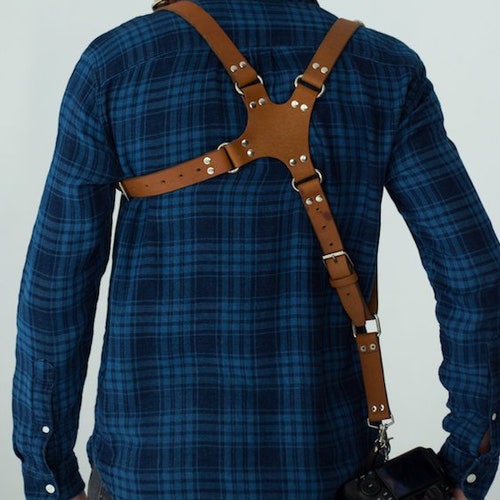 Single Camera Strap Leather Camera Strap One Camera Harness Etsy