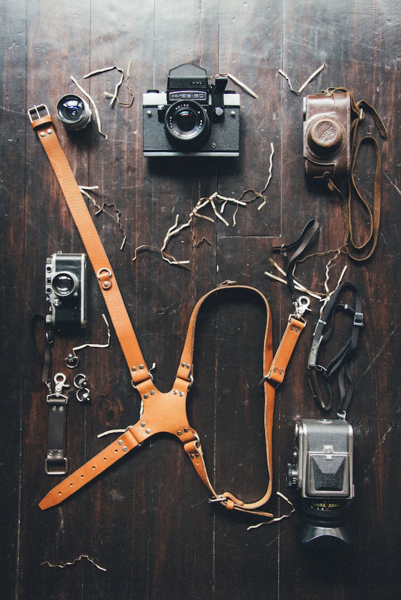Single Camera Strap, Leather Camera Strap, One Camera Harness, Leather