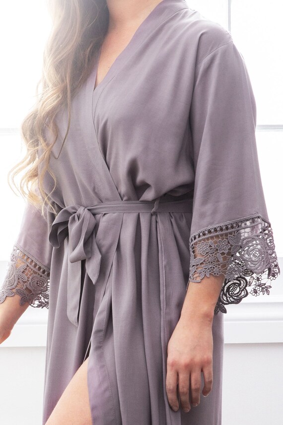 grey bridesmaid robe