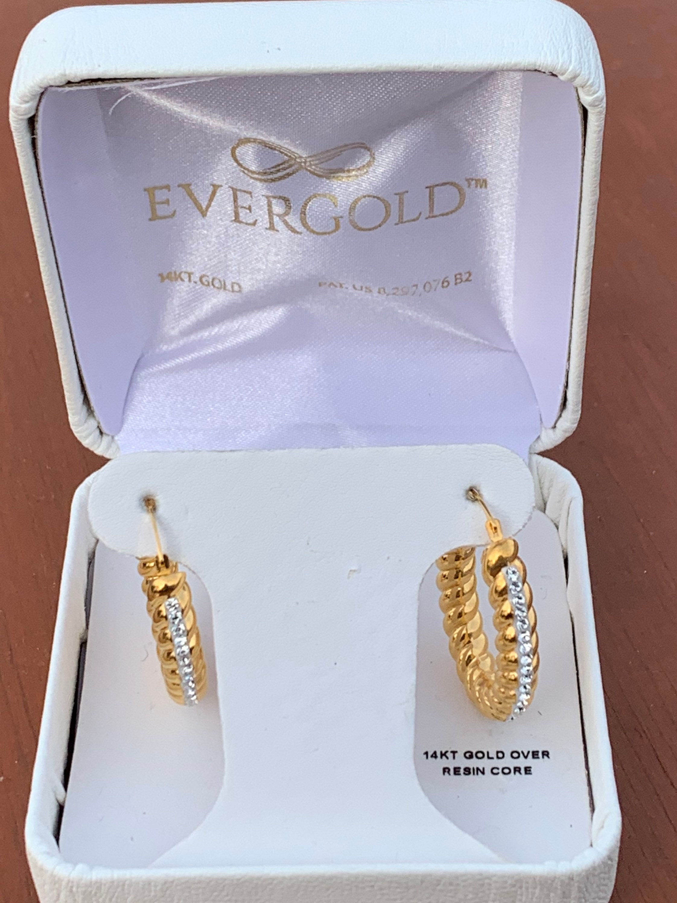 Pair of Evergold 14k gold over resin core earrings. Very pretty