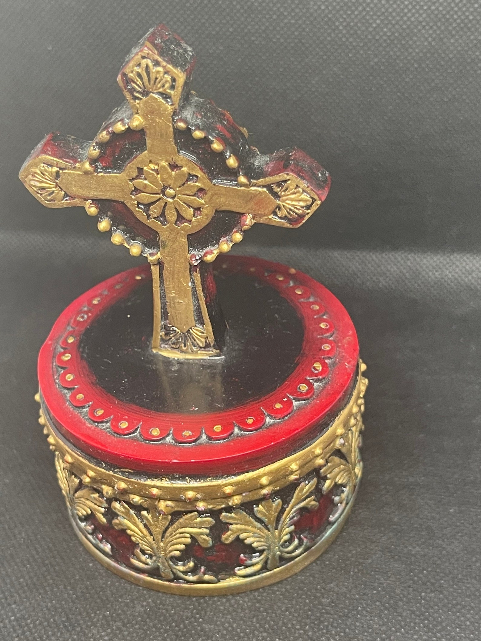 Very nice religious/cross trinket box. Appears to be hand Etsy