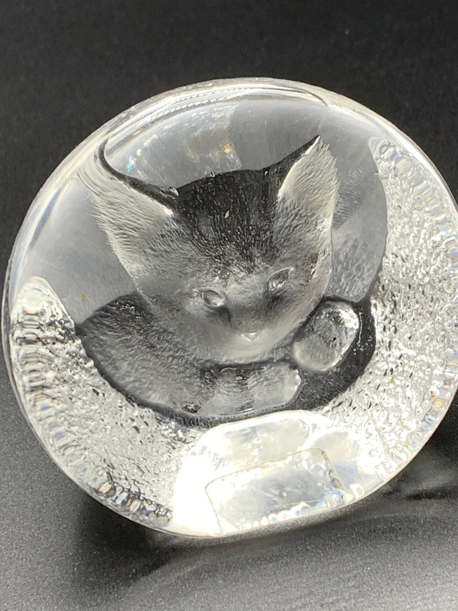 Adorable Mats Jonasson Lead Crystal Paperweight. Have a Cute Etsy