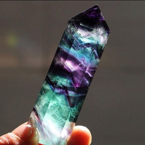 7CM +Natural Elixir Rainbow fluorite obelisk, fluorite tower，Quartz Crystal,，crystal decor，crystal tower，crystal obelisk,crystal Healing