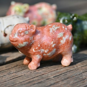 2.7&#39;&#39; Natural carved Crystal Pig，Crystal pig skull，Quartz crystal，Pig crystal carved，Crystal gift，Crystal decoration 1PC