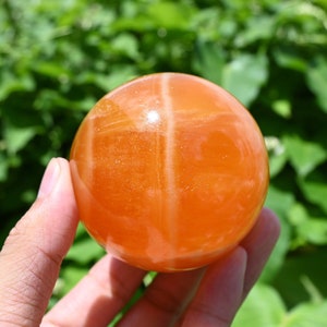 50mm+ Superb Ball Orange Calcite,Crystal Chakra Healing Reiki,Crystal Divination，Geodes stone ball，Energy Stone Sphere 1PC