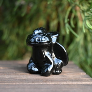 1.2&#39;&#39;-2&#39;&#39; Natural Obsidian Dragon，Crystal Toothless，Obsidian Toothless，Toothless carved，Quartz Crystal，Crystal ornament，Crystal Healing 1PC