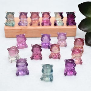 16mm Mini Natural Hand carved Fluorite Hamster/Quartz Crystal/ Crystal cat/crystal present/ Crystal ornament/crystal gift/Crystal healing