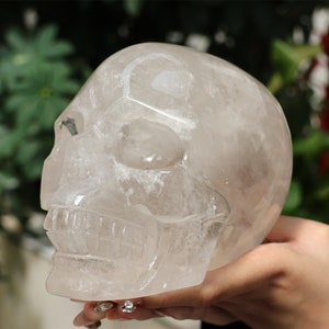 3.56KG Natural Carved Clear quartz Skull，Quartz crystal，Ornament，home Decor，decoration，Crystal Gift，Crystal skull，healing stone SL-174