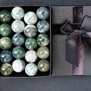 Special offer！Synthetic quartz 15mm Moss agate ball，Crystal ball，Birthday present，crystal sphere Gift Set，crystal ball gift，crystal healing