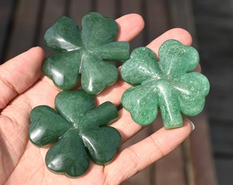 1PC Natural Aventurine Four Leaf Clover,Quartz Crystal Clover,Crystal Carved,Home Decoration,Crystal Gifts,Mineral Specimen,Reiki Heal 25g+