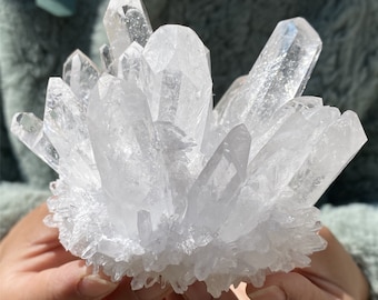 Kristall-Cluster, 300-500G + Klarquarz-Cluster-Kristall, Quarz-Spitze VUG, Mineralprobe, die Entzauberung Dekor-Sammlung heilt