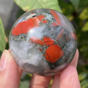 1PC 45mm+ Natural Bloodstone Sphere，Crystal sphere，Quartz Crystal Ball，crystal decor，Crystal Healing Divination ball Gift
