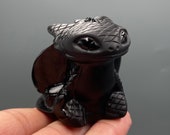 Natural Hand carved Obsidian Dragon How to Train Your Dragon Crystal Dragon Quartz Crystal Crystal ornament Crystal Healing