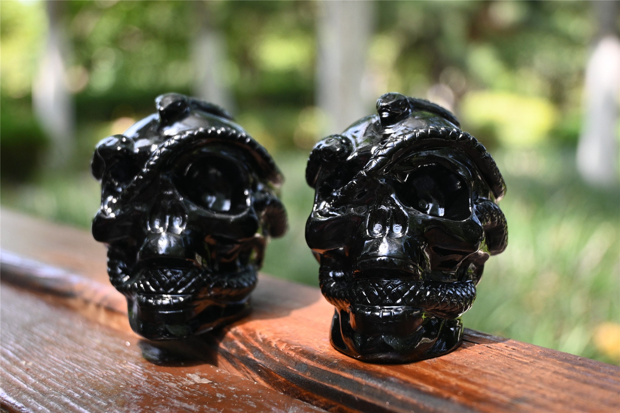 2.8'' Natural Obsidian Snake Skull,crystal Snake Skull 2.8'' Natural Obsidian Snake Skull,crystal Snake Skull