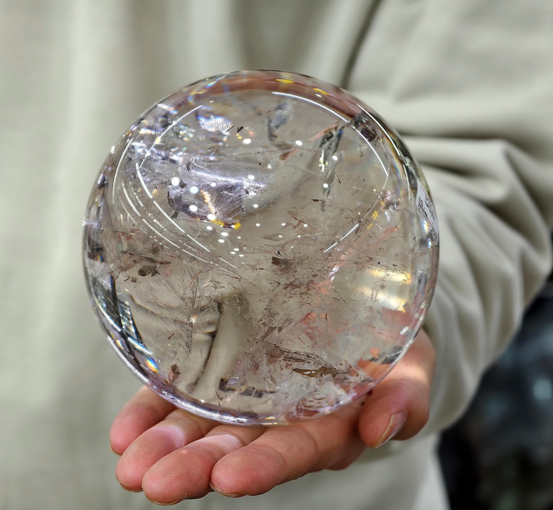 Rare!5.17lb 11.9CM Natural Elixir Clear Quartz Ball, Quartz Crystal ...